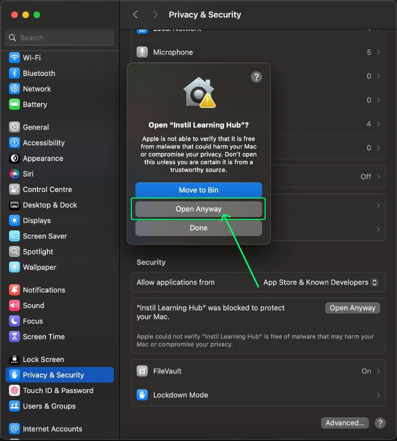 Step 5: Confirm Security Settings